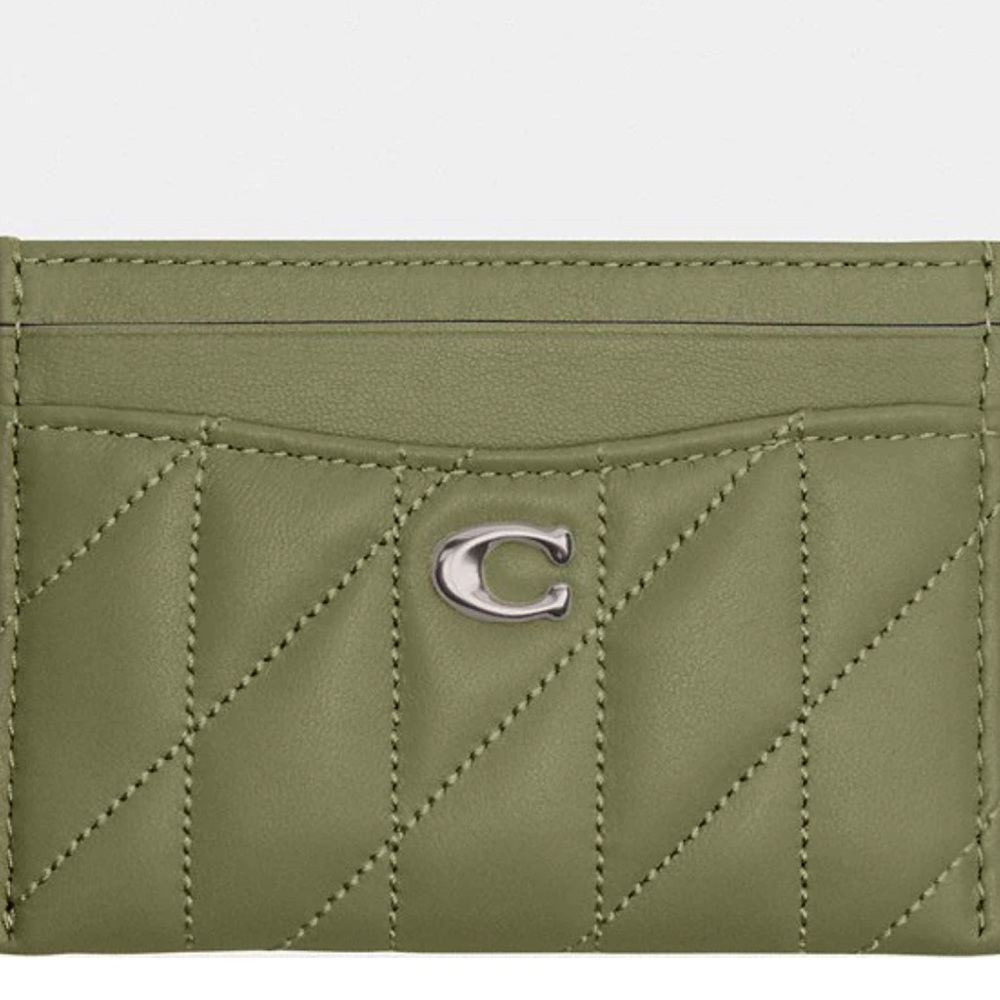 New Coach quilted leather card holder